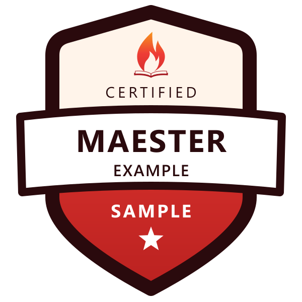 Example Maester certification badge